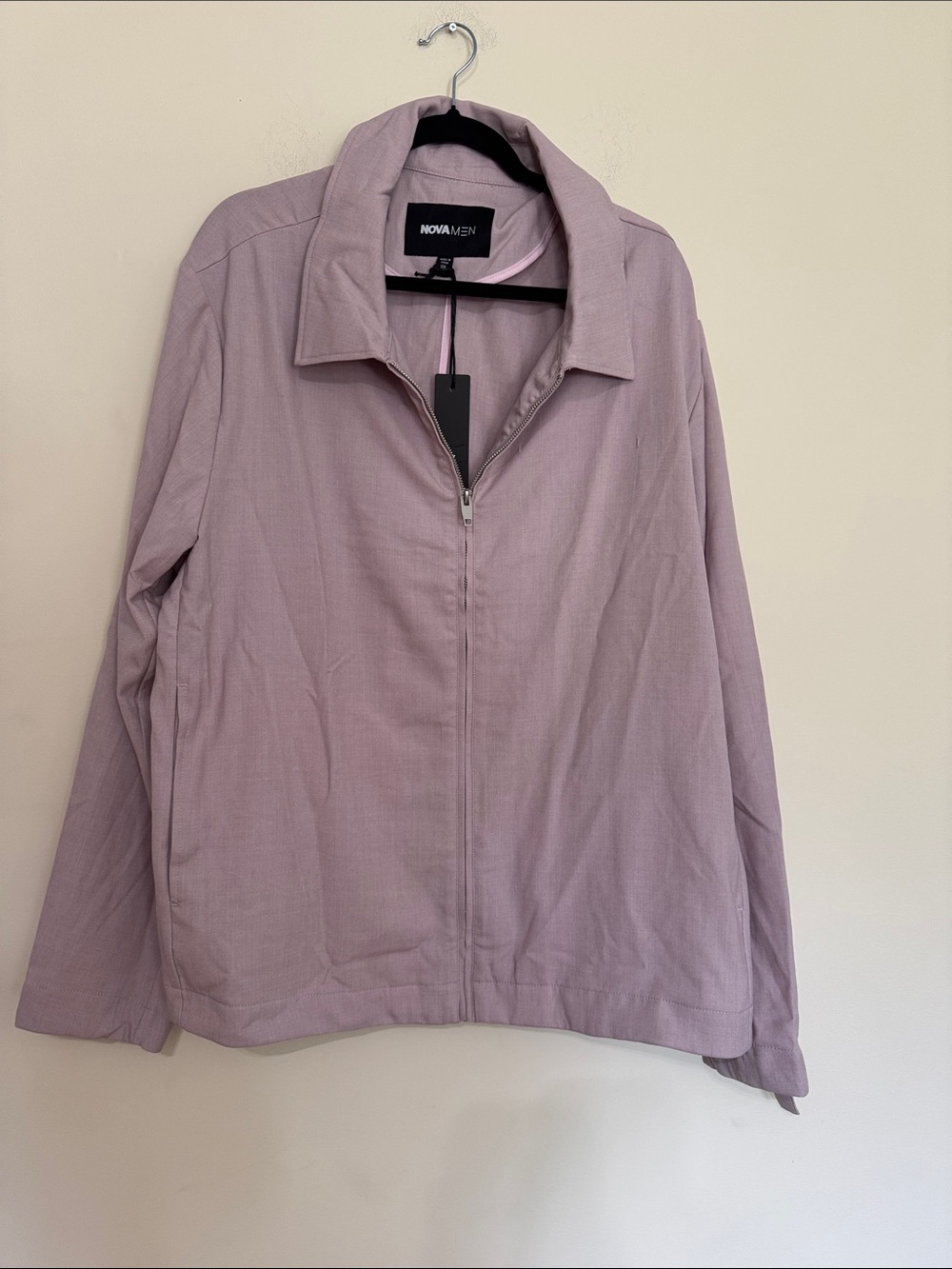 Nova Men Mauve Zip-Up Bomber Jacket
